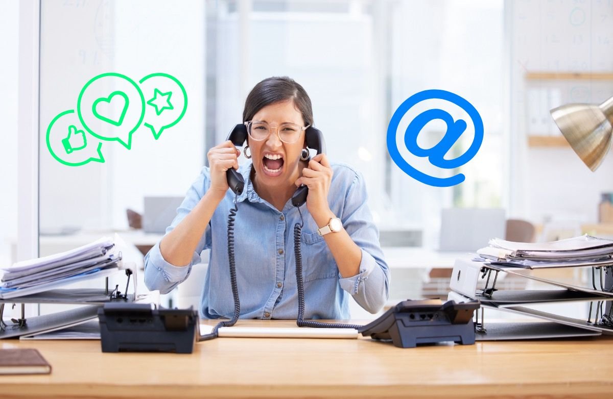 over-worked receptionist